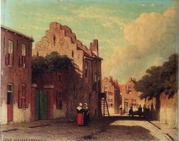 European city landscape, street landsacpe, construction, frontstore, building and architecture. 109, unknow artist